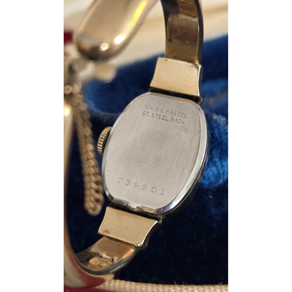 Benrus Embraceable Vintage Bangle Watch 10K RGP Gold Filled w Box 739301 - Picture 5 of 11